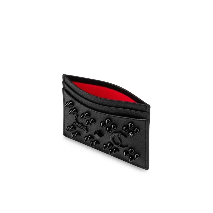 Kios – Kartenetui – genarbtes Kalbsleder und Loubinthesky-Spikes – Schwarz Kios – Kartenetui – genarbtes Kalbsleder und Loubinthesky-Spikes – Schwarz
