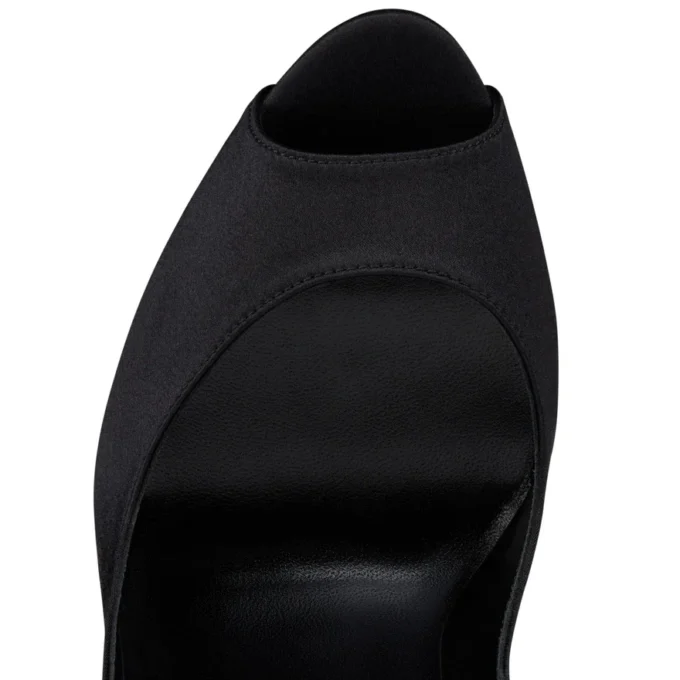 Lady Peep Suola Strass – 150-mm-Pumps – Krepp-Satin – Schwarz – Damen