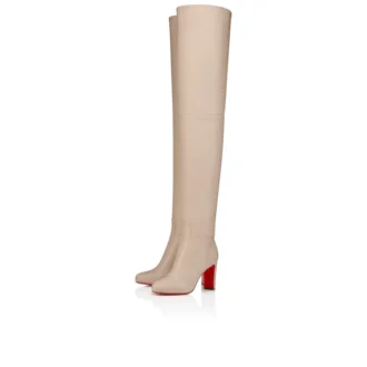 Loo Oberschenkel-Stiefel – 85 mm Oberschenkel-Stiefel – Kalbsleder – Pearl – Damen