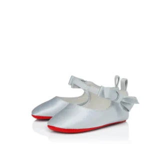 Lou Babe – Ballerinas – Krepp-Satin – Pastellblau – Baby