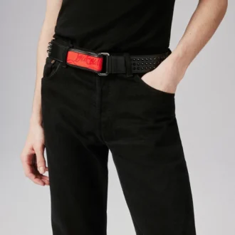 Loubi – Gürtel – Kalbsleder und Spikes – Schwarz