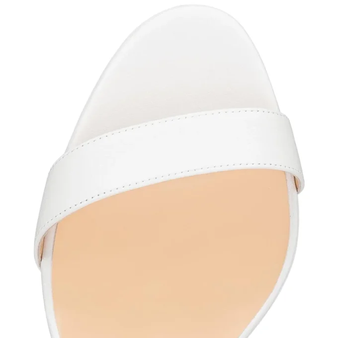 Loubi Queen – 100-mm-Riemchensandalen – Nappaleder – Bianco – Damen Loubi Queen – 100-mm-Riemchensandalen – Nappaleder – Bianco – Damen