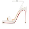 Loubi Queen – 120-mm-Sandalen – Lamm-Nappaleder – Bianco Loubi Queen – 120-mm-Sandalen – Lamm-Nappaleder – Bianco