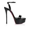 Loubi Queen Alta – 150 mm Riemchensandalen – Lackleder – Schwarz – Damen Loubi Queen Alta – 150 mm Riemchensandalen – Lackleder – Schwarz – Damen