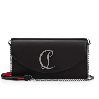 Loubi54 – Clutch – Kalbsleder und Metall – Schwarz