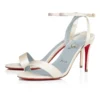 Loubigirl – 85-mm-Riemchensandalen – Krepp-Satin – Off-White – Damen Loubigirl – 85-mm-Riemchensandalen – Krepp-Satin – Off-White – Damen