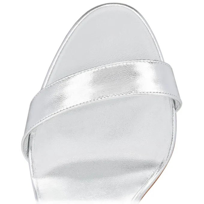 Loubigirl – 85-mm-Riemchensandalen – schillerndes Leder – Silber – Damen Loubigirl – 85-mm-Riemchensandalen – schillerndes Leder – Silber – Damen