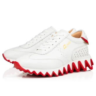 Loubishark – Sneaker – Kalbsleder und Neopren – Bianco – Damen