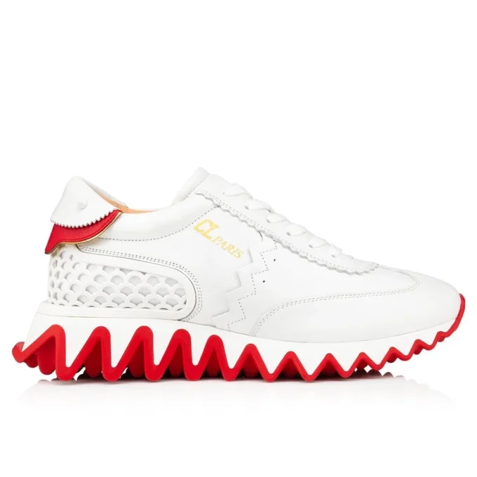 Loubishark – Sneaker – Kalbsleder und Neopren – Bianco – Damen Loubishark – Sneaker – Kalbsleder und Neopren – Bianco – Damen