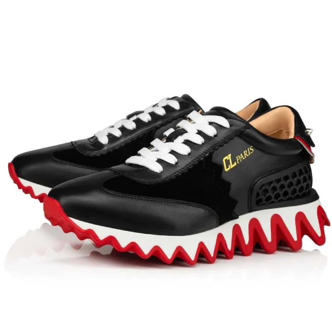 Loubishark – Sneaker – Kalbsleder und Veau-Velours – Schwarz – Damen Loubishark – Sneaker – Kalbsleder und Veau-Velours – Schwarz – Damen