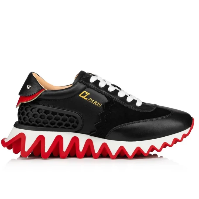 Loubishark – Sneaker – Kalbsleder und Veau-Velours – Schwarz – Damen Loubishark – Sneaker – Kalbsleder und Veau-Velours – Schwarz – Damen