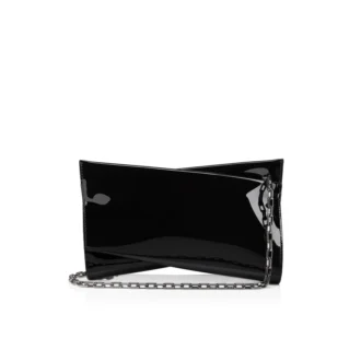 Loubitwist – Clutch – Lackleder – Schwarz