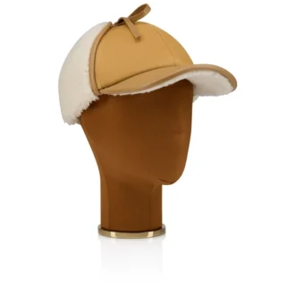 Loubiwood – Cap – Lamm-Nappaleder und Lammfell – Beige