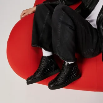 Louis – High-Top-Sneaker – Kalbsleder und Spikes – Schwarz – Herren Louis – High-Top-Sneaker – Kalbsleder und Spikes – Schwarz – Herren
