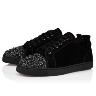 Louis Jr P Perla – Sneaker – Kalbsvelours und Strass – Schwarz – Herren