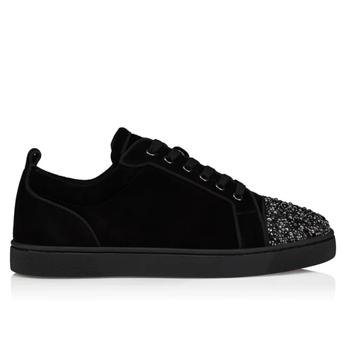 Louis Jr P Perla – Sneaker – Kalbsvelours und Strass – Schwarz – Herren Louis Jr P Perla – Sneaker – Kalbsvelours und Strass – Schwarz – Herren