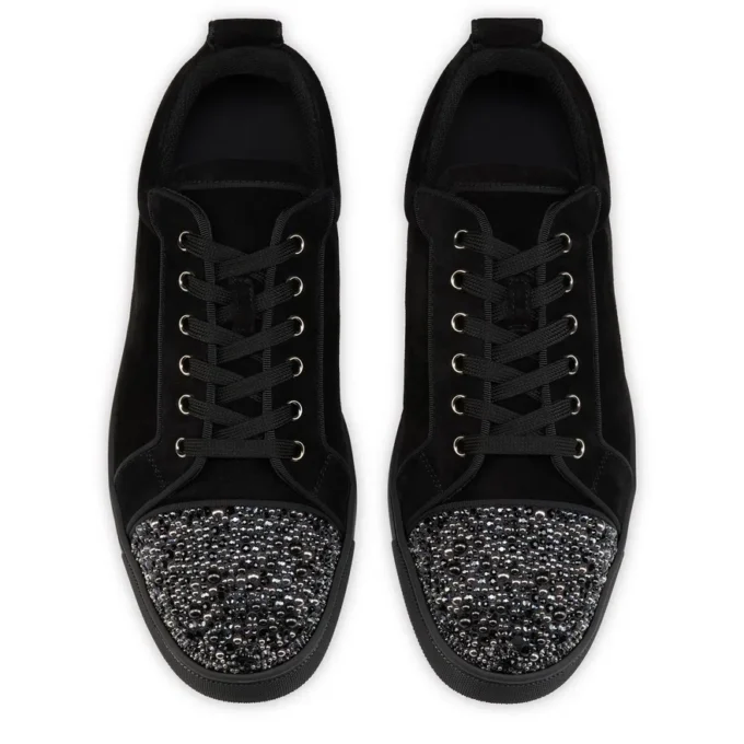 Louis Jr P Perla – Sneaker – Kalbsvelours und Strass – Schwarz – Herren Louis Jr P Perla – Sneaker – Kalbsvelours und Strass – Schwarz – Herren