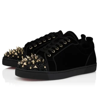 Louis Junior P Pik Pik Strass – Sneaker – Kalbsvelours – Schwarz – Herren Louis Junior P Pik Pik Strass – Sneaker – Kalbsvelours – Schwarz – Herren