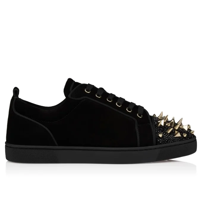 Louis Junior P Pik Pik Strass – Sneaker – Kalbsvelours – Schwarz – Herren Louis Junior P Pik Pik Strass – Sneaker – Kalbsvelours – Schwarz – Herren
