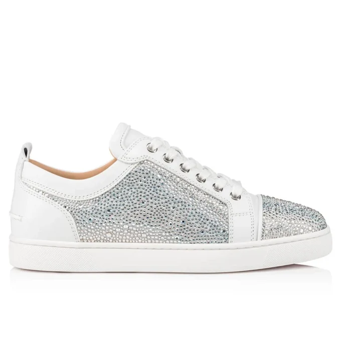Louis Junior Strass – Low-Top-Sneaker – Wildleder und Strass – Silber – Herren