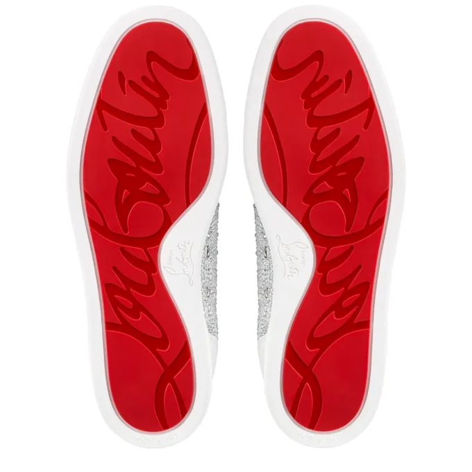 Louis Junior Strass – Low-Top-Sneaker – Wildleder und Strass – Silber – Herren