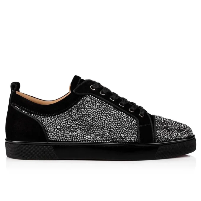Louis Junior Strass – Sneaker – Kalbsvelours und Strass – Schwarz – Herren