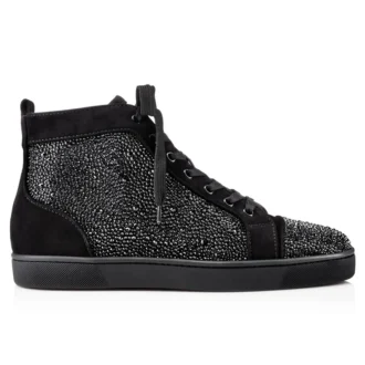 Louis Strass – Sneaker – Kalbsvelours und Strass – Schwarz – Herren