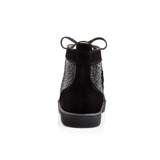Louis Strass – Sneaker – Kalbsvelours und Strass – Schwarz – Herren