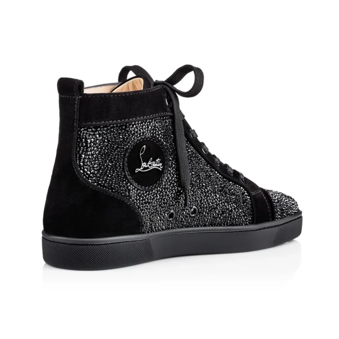 Louis Strass – Sneaker – Kalbsvelours und Strass – Schwarz – Herren