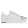 Louise Junior Perla – Sneaker – Krepp-Satin, Kalbsleder und Perlen – Weiß – Damen