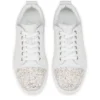 Louise Junior Perla – Sneaker – Krepp-Satin, Kalbsleder und Perlen – Weiß – Damen