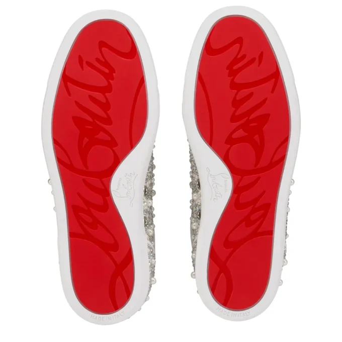 Louiseperla – Sneaker – Krepp-Satin, Kalbsleder, Strass und Perlen – Weiß – Damen Louiseperla – Sneaker – Krepp-Satin, Kalbsleder, Strass und Perlen – Weiß – Damen