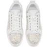 Louperla Jr – Sneaker – Krepp-Satin, Kalbsleder, Strass und Perlen – Weiß – Herren