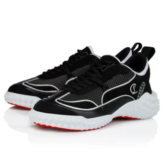Mara – Sneaker – Veloursleder, Lamm-Nappaleder und Mesh – Schwarz – Damen