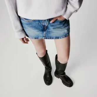 Marinetta Pyraclou – Stiefel – gewachstes Kalbsleder – Schwarz – Damen