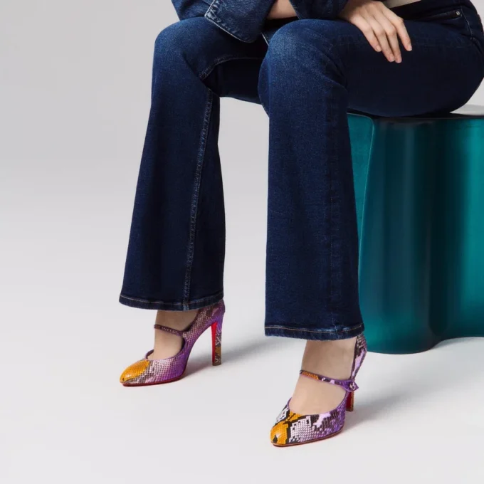 Mary Fannylove – 100 mm Mary Janes – Pythonleder mit Farbverlauf – Rhapsody Yellow – Damen Mary Fannylove – 100 mm Mary Janes – Pythonleder mit Farbverlauf – Rhapsody Yellow – Damen