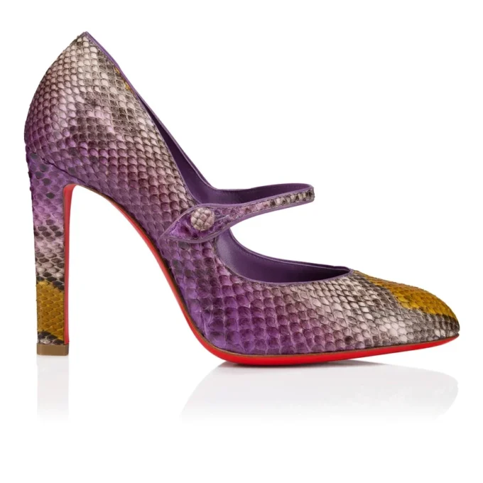 Mary Fannylove – 100 mm Mary Janes – Pythonleder mit Farbverlauf – Rhapsody Yellow – Damen Mary Fannylove – 100 mm Mary Janes – Pythonleder mit Farbverlauf – Rhapsody Yellow – Damen