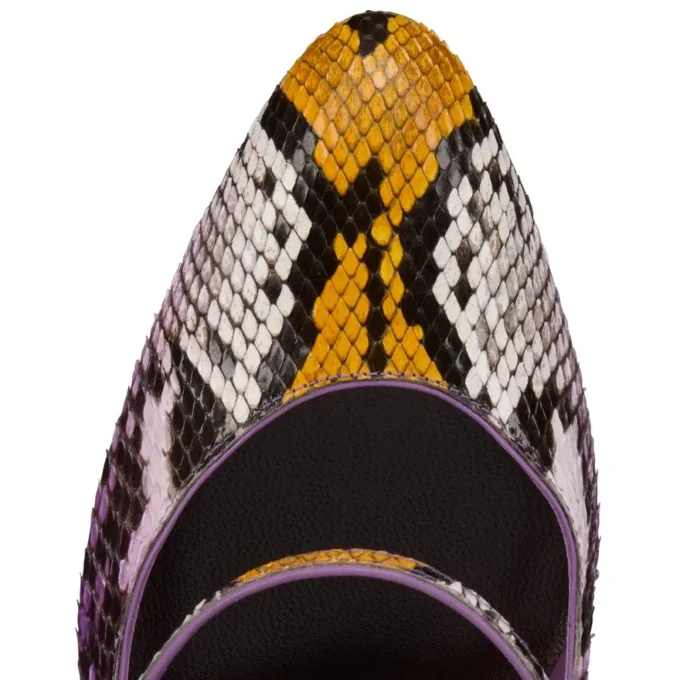 Mary Fannylove – 100 mm Mary Janes – Pythonleder mit Farbverlauf – Rhapsody Yellow – Damen Mary Fannylove – 100 mm Mary Janes – Pythonleder mit Farbverlauf – Rhapsody Yellow – Damen