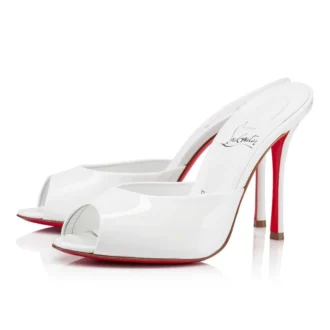 Me Dolly – 100-mm-Mules – Lackkalbsleder – Bianco – Damen