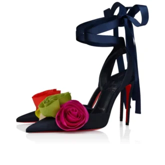 Mere Lachaise Lace up – 100 mm Riemchen-Pumps – Seidentaft und Crêpe-Satin – Last Night – Damen