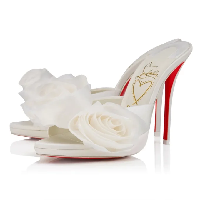 Mere Lachaise Mule – 120 mm Pantoletten – Krepp-Satin – Elfenbein – Damen Mere Lachaise Mule – 120 mm Pantoletten – Krepp-Satin – Elfenbein – Damen