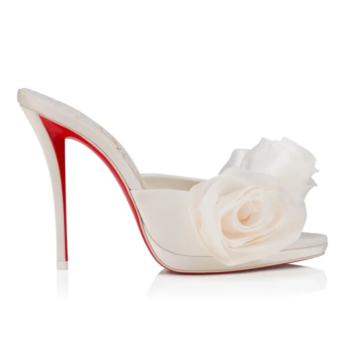 Mere Lachaise Mule – 120 mm Pantoletten – Krepp-Satin – Elfenbein – Damen Mere Lachaise Mule – 120 mm Pantoletten – Krepp-Satin – Elfenbein – Damen
