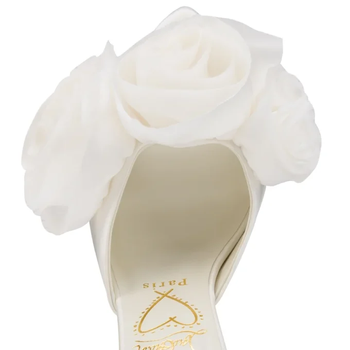 Mere Lachaise Mule – 120 mm Pantoletten – Krepp-Satin – Elfenbein – Damen Mere Lachaise Mule – 120 mm Pantoletten – Krepp-Satin – Elfenbein – Damen