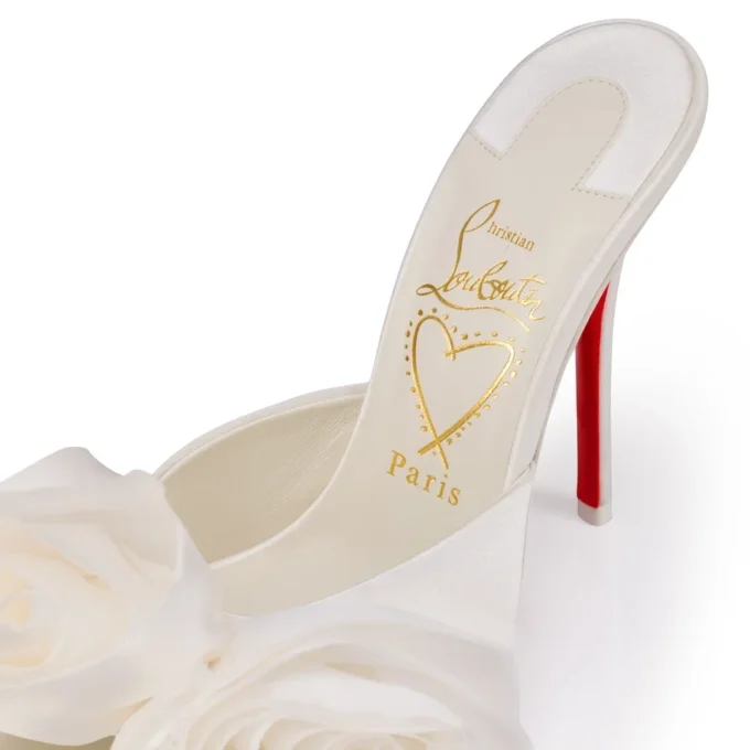 Mere Lachaise Mule – 120 mm Pantoletten – Krepp-Satin – Elfenbein – Damen Mere Lachaise Mule – 120 mm Pantoletten – Krepp-Satin – Elfenbein – Damen