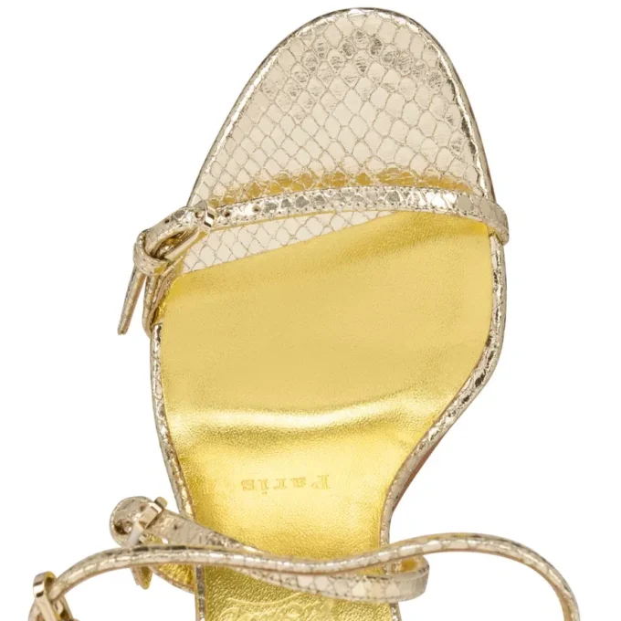 Millenium – 100 mm Riemchensandalen – Kalbsleder – Antikgold – Damen Millenium – 100 mm Riemchensandalen – Kalbsleder – Antikgold – Damen