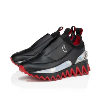 Mini Sharkyloub – Sneaker – Kalbsleder und Neopren – Schwarz – Kinder