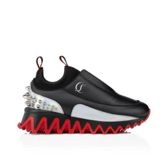 Mini Sharkyloub – Sneaker – Kalbsleder und Neopren – Schwarz – Kinder