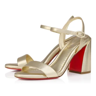 Miss Jane – 85-mm-Sandalen – Laminiertes Kalbsleder – Platine – Damen