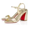 Miss Jane Sandale – 85 mm Sandalen – Laminiertes Kalbsleder – Platine – Damen Miss Jane Sandale – 85 mm Sandalen – Laminiertes Kalbsleder – Platine – Damen