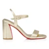 Miss Jane Sandale – 85 mm Sandalen – Laminiertes Kalbsleder – Platine – Damen Miss Jane Sandale – 85 mm Sandalen – Laminiertes Kalbsleder – Platine – Damen